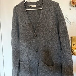 Everlane Grey Oversized Classic Cardigan Sweater
